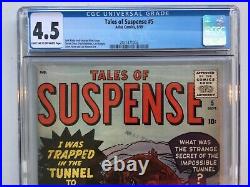 Tales of Suspense 5 CGC 4.5 Tan to OW Kirby Stan Lee Ditko 1959 Atlas Marvel