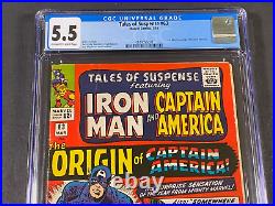 Tales of Suspense #63 1965 CGC 5.5 4144056001 1stSilverAgeOrigin Captain America