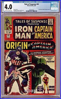 Tales of Suspense #63 4.0 CGC The Origin of Captain America! KEY ISSUE