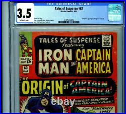 Tales of Suspense #63 CGC 3.5 1965 Silver Age CA Origin Marvel Comic Amricons B7