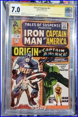 Tales of Suspense #63 CGC 7.0 SS Stan Lee 1st Silver Age origin Captain America