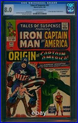 Tales of Suspense #63? CGC 8.0? 1st Silver Age Captain America Origin! 1965