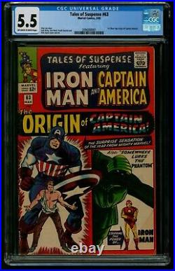 Tales of Suspense #63 CGC FN Minus First Silver Age origin Captain America