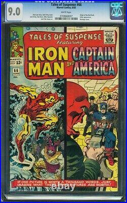 Tales of Suspense 66 CGC 9.0 White Pages Origin Red Skull Iron Man Captn America