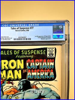 Tales of Suspense 77 CGC 7.0 Key Issue (1966 Marvel Comics) 1st Peggy Carter