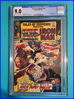 Tales of Suspense #92 CGC 9.0 1967 Colan Kirby Giacoia Stan Lee Avengers