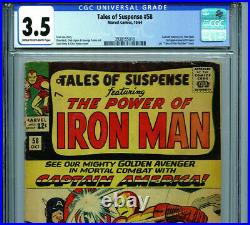 Tales of suspense #58 CGC 3.5 1964 Captain America 2nd Kraven Marvel Amricon K45