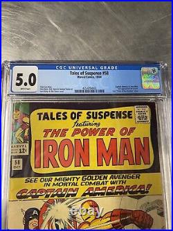 Tales of suspense 58 cgc 5.0 Wht. Pages Silver Age Key Iron Man Cap Battle