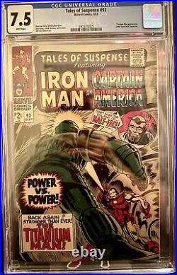 Tales of suspense 93 CGC 7.5 Iron Man Captain America