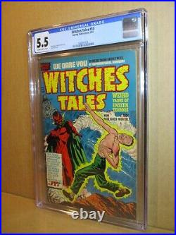 Witches Tales 10 CGC 5.5 RARE ELIAS SATAN C. 1952 Powell Art Harvey Horror Comic