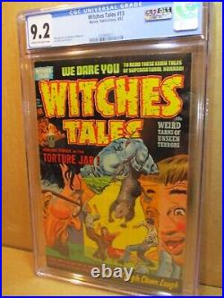 Witches Tales 13 CGC 9.2 QES Exceptional Gem! 1952 RAT TORTURE Elias Harvey NM